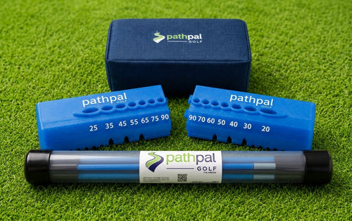 PathPal Complete Golf Training System - PathPal Block, TrueStrike Cushion, and The Arrow Alignment Sticks