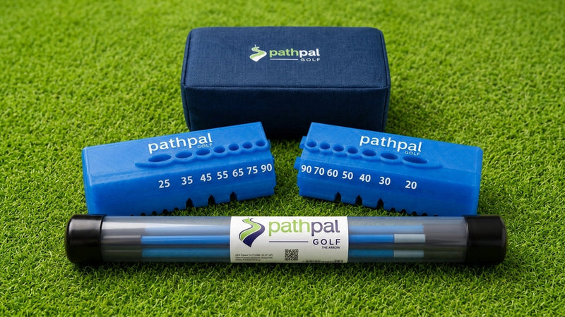 PathPal Complete Golf Training System - PathPal Block, TrueStrike Cushion, and The Arrow Alignment Sticks