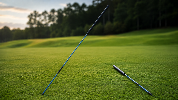 the arrow padded folding golf alignment sticks for swing path training